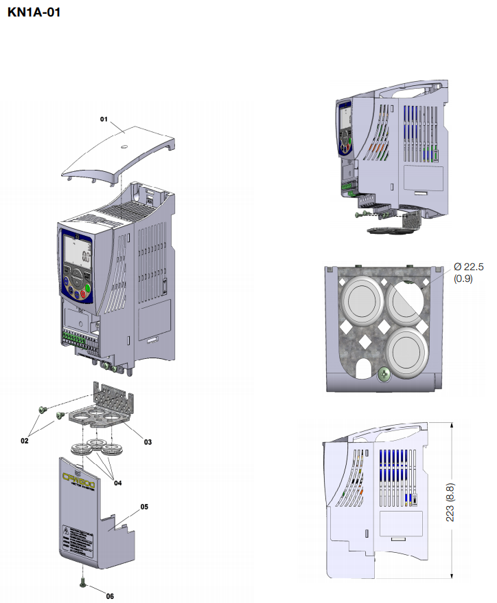 Kit NEMA 1 - tamanho A (padrão para versão N1) CFW500-KN1A